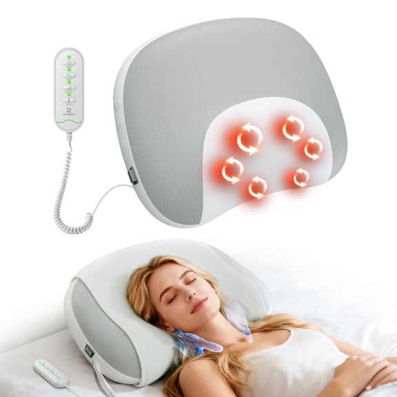 Zenopax Neck Massager for Pain Relief Deep Tissue , Cordless & Rechargeable Neck and Shoulder Massager with Heat ,3 Modes & Intensities & Heatings 4D Sleeping Kneading Pillow
