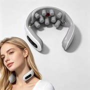 Neck Massager, 4-in-1 EMS Heat Vibration Red Light, Cordless Portable Rechargeable Neck Relax Device A#
