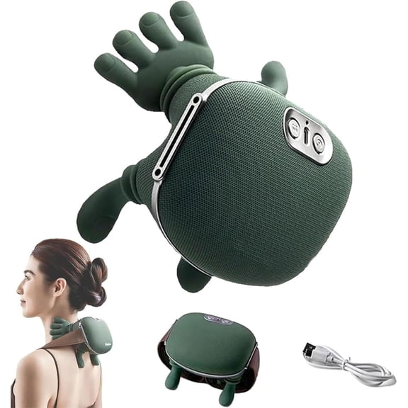 Neck Massager, 4D Real Hands Massager Bionic Hand Massage, 3 Modes, 2 Heat Levels, Portable Electric Neck & Shoulder Massager, Deep Tissue Kneading, Wireless 2000mAh Rechargeable Massager, Gifts