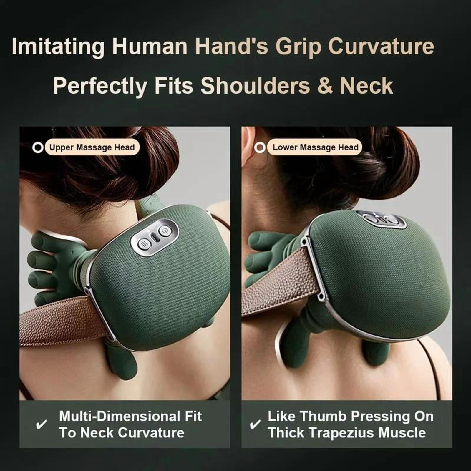 Neck Massager Finger Pressure Shiatsu Neck Back and Shoulder Massager Electric Kneading Neck Deep Massage Muscle Relax