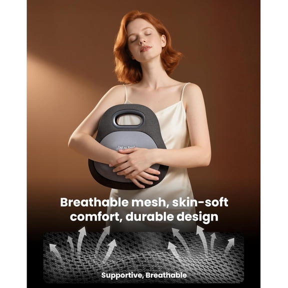 Neck Massager with Heat, 4D Shiatsu Deep Tissue Massage Pillow for Pain Relief, 6H Long Battery, Hands-Free Design for Office Chair & Car, FSA-HSA Eligible Wellness Gift