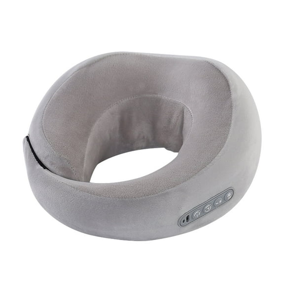 Neck Massager, Heat Deep Massage Pillow O-Shape Portable Neck Pillow Massager, Ergonomics Full Surround Memory Foam for Travel Pillow and Massager Use