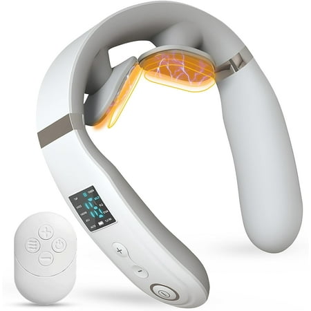 Neck Massager with Heat, Intelligent Electric Neck Massagers for Deep Tissue, Portable & Cordless Heated Neck & Shoulder Massagerr, for Reduce Fatigue, with 10 Modes & 16 Levels, Gift for Women Men