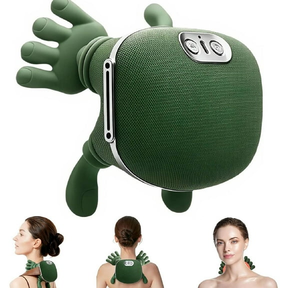 Neck Massager with Heat, Shiatsu Neck and Back Massager with 4D Kneading, Wireless Deep Tissue Massage for Shoulder and Cervical Pain Relief, Portable and Rechargeable for Home and Office(Green)