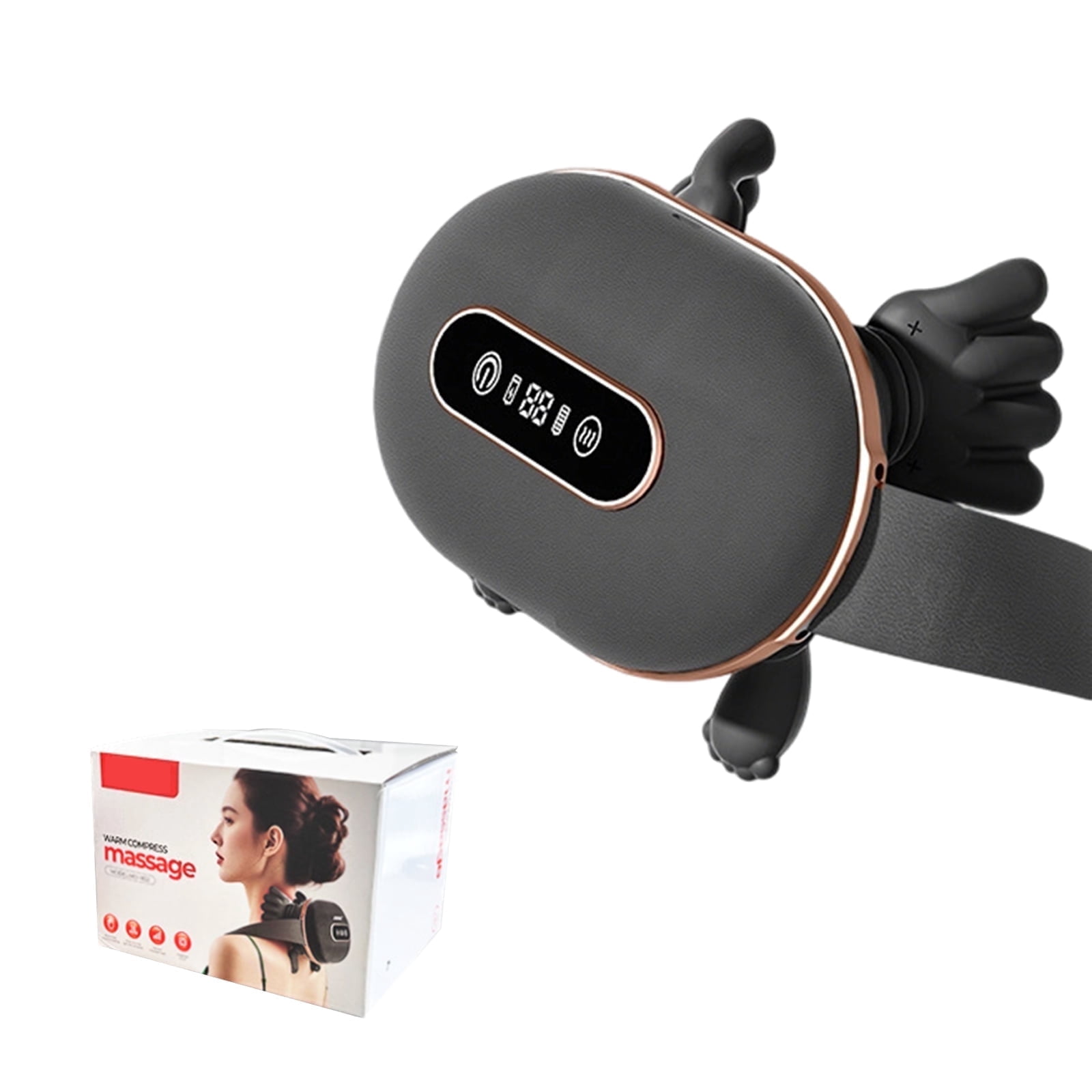 Neck Massager with Heat, Shiatsu Neck and Back Massager with 4D Kneading, Wireless Deep Tissue Massage for Shoulder and Cervical Pain Relief, Portable and Rechargeable for Home and Office