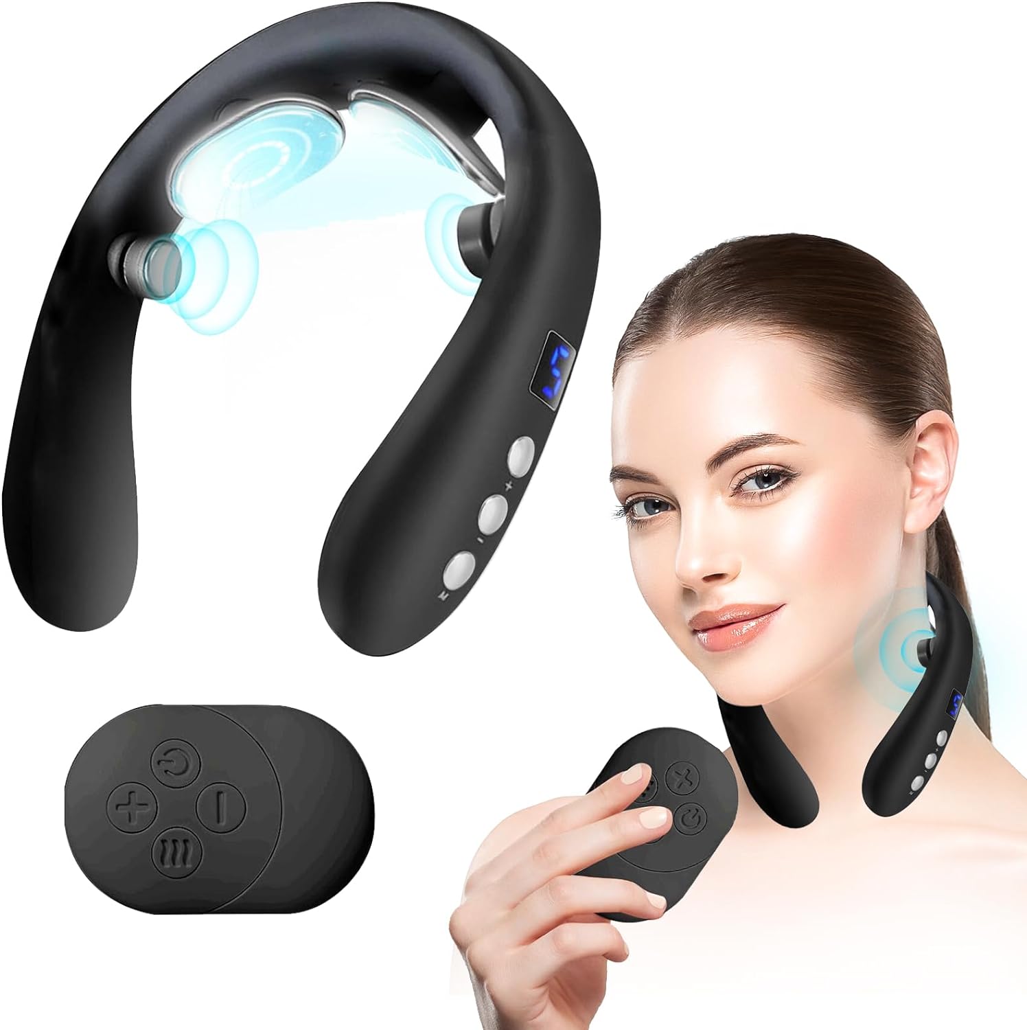 Neck Massager With Heat And Vibration Intelligent Neck Massager For Pain Relief Deep Tissue