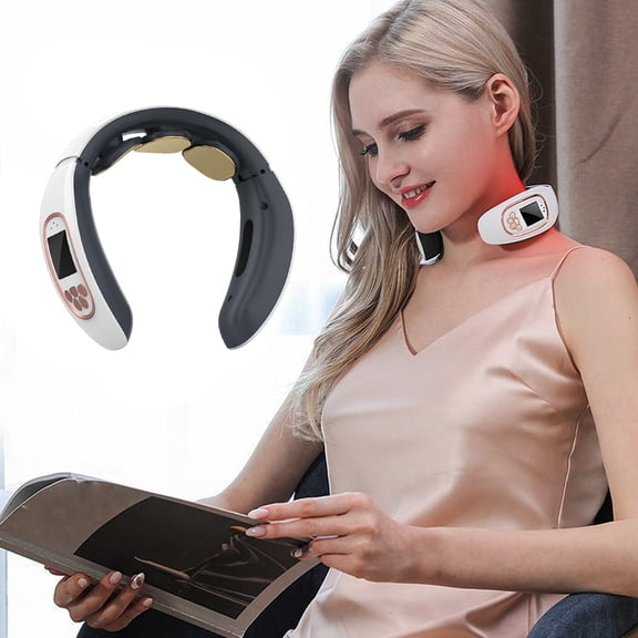 Neck Massager,Intelligent Heating Therapy with 4 Modes and 15 Temperature Levels,Portable Cervical Relief Device for Office Travel and Home Relaxation(White)