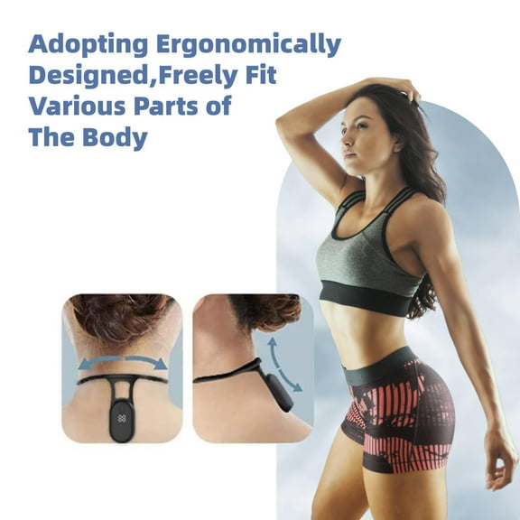 Neck Massager, Lymphatic Drainage Massager, Portable Neck Lymphatic Massager, Body Shaping Pose Reminder for Correct Posture, Belt Relief Massage Device for Adult, Red