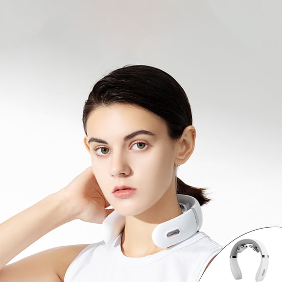Neck Massager for Pain Relief, Cervical Massage Device with Heating and 10 Massage Modes, Rechargeable Shoulder Neck Relaxer Electrode Pulse Therapy for Home Office Travel