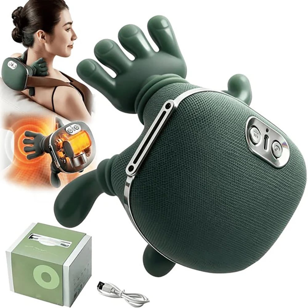 Neck Massager for Pain Relief Deep Tissue, 4D Kneading Massage, Quiet & Portable Lightweight, 3-Speed Adjustment, Cordless Neck and Shoulder Massager with Heat, Electric Hand Massager for Muscle