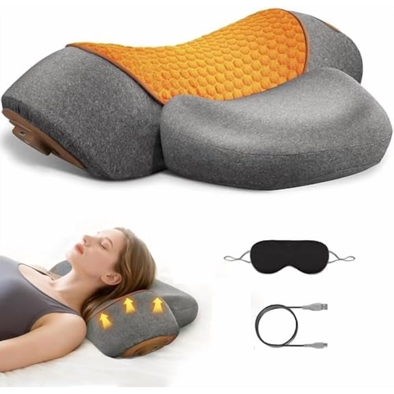 Neck Massager Pillow, 3-in-1 Pillow Massage Neck Hump with Heating, Ergonomic Cervical Traction, Stretching and Vibration, Neck Pillow for Shoulder Relief, Relieves Deep for Women$$Bedding