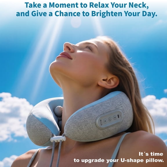 Heyelax Cordless Neck Massager Pillow for Pain Relief Deep Tissue, Shiatsu Neck and Shoulder Massager with Heat,(Blue)