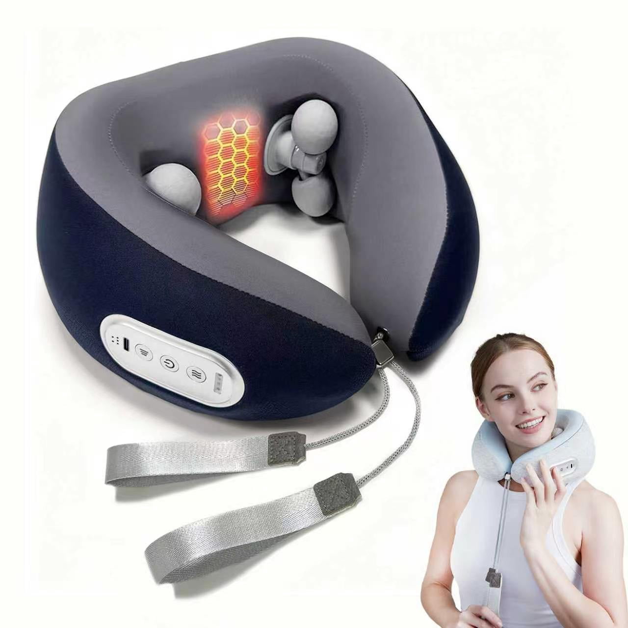 Neck Massager Pillow for Pain Relief Deep Tissue, Shiatsu Neck and Shoulder Massager with Heat,Cordless Massage Pillow,Ideal Gifts for Mom Dad Women Men