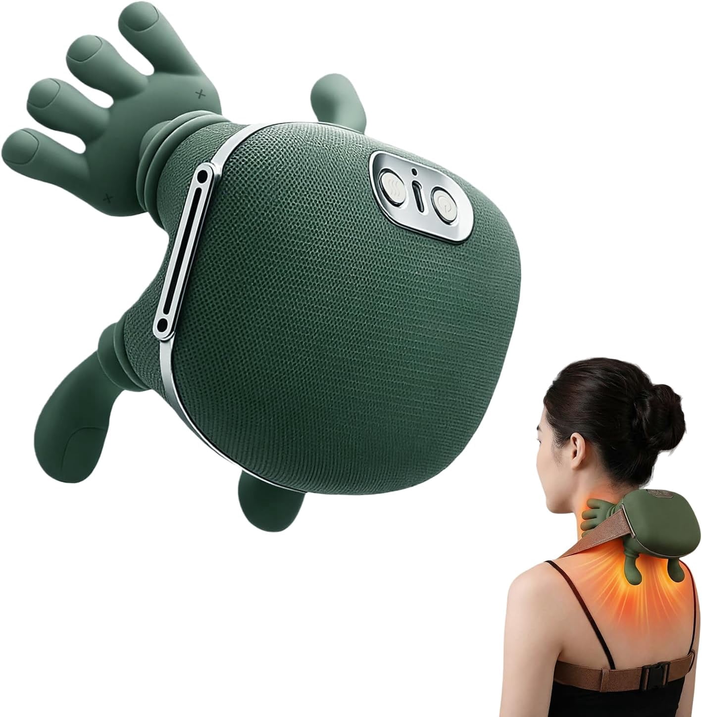Neck Massager for Pain Relief Deep Tissue,3 Intensity Levels and 2 Heat Settings,4D Electric Shoulder & Cervical Massager with Fingers