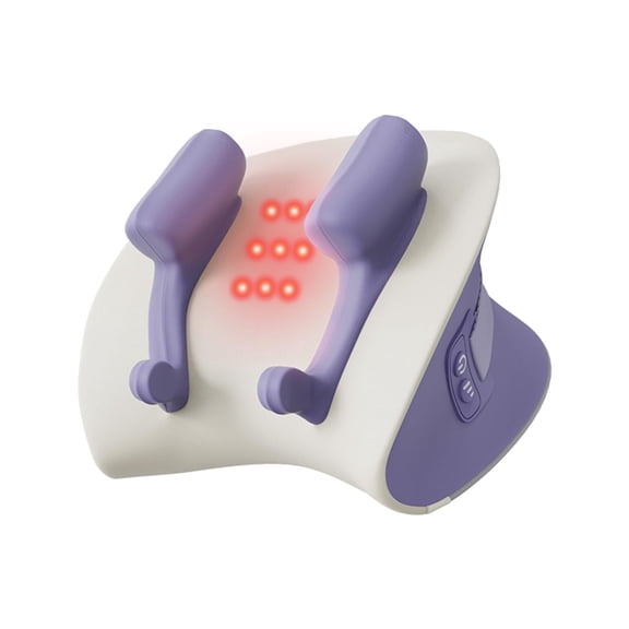 Neck Massager with Heat Electric Massage Pillow Red Light Heating Deep Tissue Massage Pillow for Muscle Pain Relief Purple