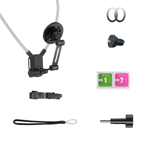 Neck Mounted Clip Type Phone Holder 1/4in Screw For First Person Sports Recording With Anti Safety Strap
