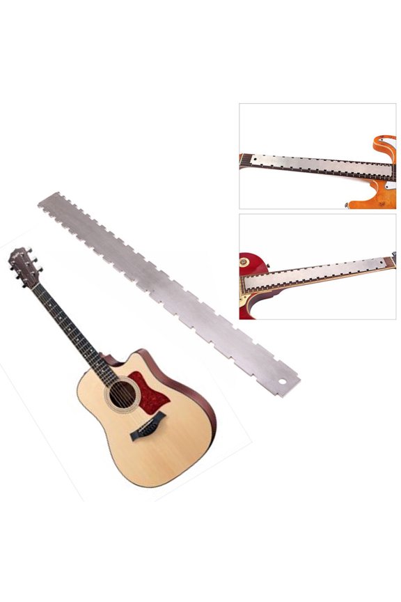 Neck Notched Ruler,Neck Notched Fret Tool Stainless Steel Notched Fret Tool Steel Notch Silver Notch Flott Tool Moweo Huiop Hxber Neck Notch Flott