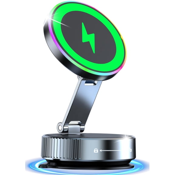 for Magsafe Car Mount Charger, 15W Fast Charging Wireless Car Charger, Vacuum Magnetic Phone Holder for Your Car for iPhone & Android, Metal Stand Rotor