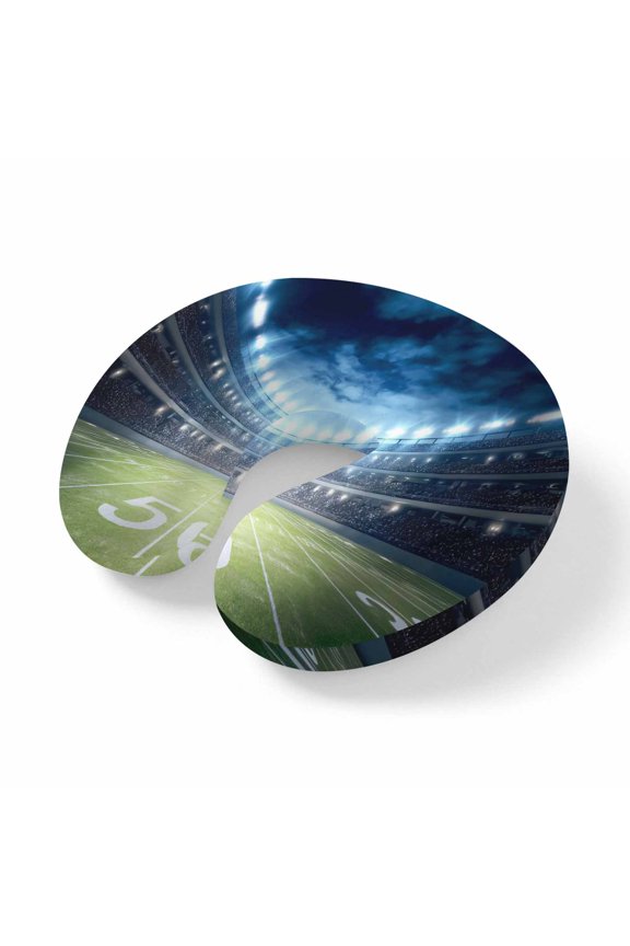 Neck Pillow American Football Rugby Sport Travel Pillow Memory Foam U Shaped Pillows, Glow Travel Neck Pillows for Airplane Car Office Home Sleeping Rest