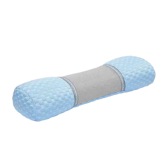 Neck Pillow Blue, Ergonomic Cervical Support Pillow with Memory Foam, Contoured Design for Side and Back Sleepers, Removable Breathable Cover for Pain Relief, 19.6x4.7x3.9 Inches