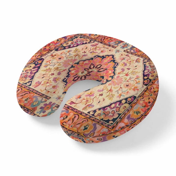 Neck Pillow, Boho Aztec Memory Foam U-Shaped Travel Pillow for Airplane Car Train Office Nap, Portable Soft Head Neck Support for Sleeping & Reclining Retro Southwest Farmhouse Ethnic Floral
