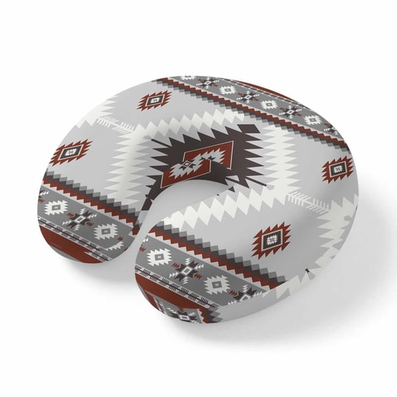 Neck Pillow Ergonomic Memory Foam U Shaped Pillows,Southwest Aztec Geometric Art Soft Portable Neck Head Support Cushion Pillow for Travel Airplane Car Office Use,Ethnic Tribal Pattern