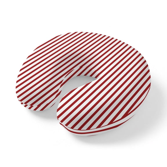 Neck Pillow Minimalist Red Vertical Stripes Travel Pillow Memory Foam U Shaped Pillows, Modern Classic Line Art Travel Neck Pillows for Airplane Car Office Home Sleeping Rest