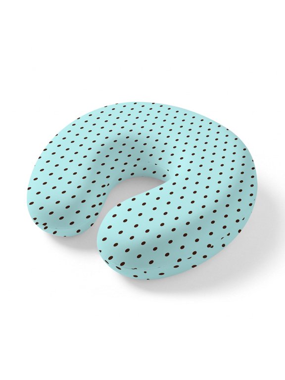 Neck Pillow Mint Green Polka Dot Travel Pillow Memory Foam U Shaped Pillows, Vintage Boho Farmhouse Travel Neck Pillows for Airplane Car Office Home Sleeping Rest