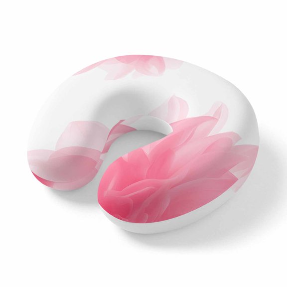 Neck Pillow for Travel,Gradient Pink Flower Memory Foam U Shaped Pillows,Portable Headrest Retro Bohemian Floral Pattern Neck Head Support Cushion for Home Office Car Airplane Sleeping