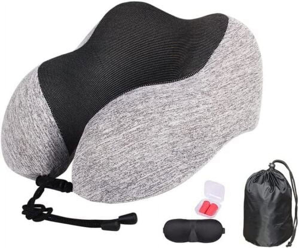Neck Pillow for Traveling, Upgraded Travel Neck Pillow for Airplane 100