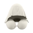 thumbnail image 1 of Neck Pillow U-Shaped with Attached Hood Memory Foam Beige Portable Single Pack for Airplane Car Travel, 1 of 6