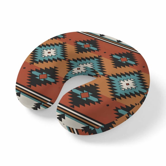 Neck Pillow, Vintage Aztec Memory Foam U-Shaped Travel Pillow for Airplane Car Train Office Nap, Portable Soft Head Neck Support for Sleeping & Reclining Southwest Tribe Bohemian Abstract