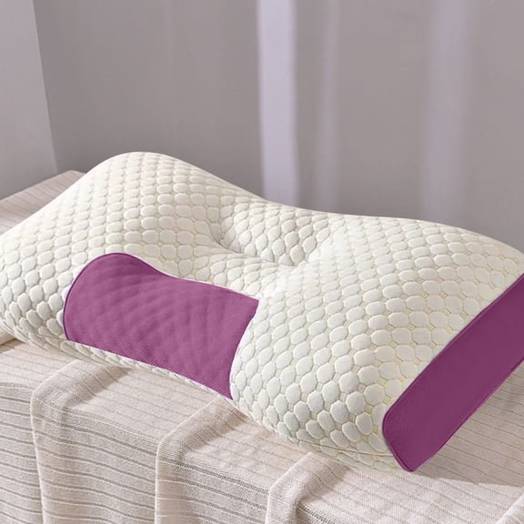 Neck Pillow, Xinsrenus Cervical Support Neck Pillow, Soft Non-Collapsing Core Breathable Mesh Massage Pillow Machine Washable, Pink
