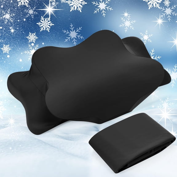Neck Pillowcase Black Standard Size Zippered Contour Cover for Side Sleepers