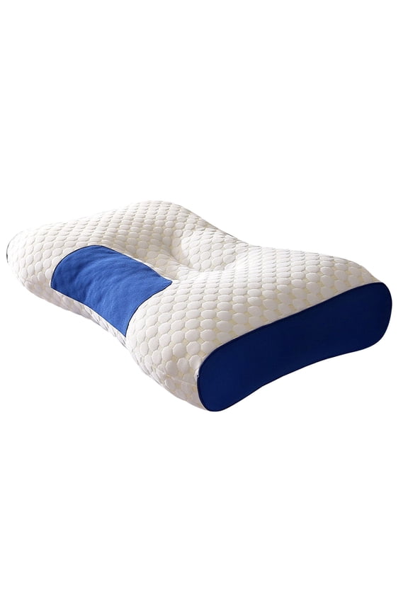 Non Collapsing Core Protects - Cervical Neck Protection Sleep The Cervical Spine & Helps Sleep, Adult & Student Household Massage Pillows, Large(Blue)