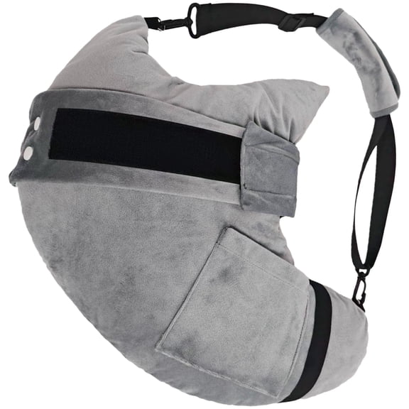 Gray Post Shoulder Surgery Arm Sling, Rotator Cuff Brace & Fully Adjustable Shoulder Support Pillow with Ergonomic Design, Removable Cushion & Soft Polyester Cover for Arm Pain Comfort, 23 in