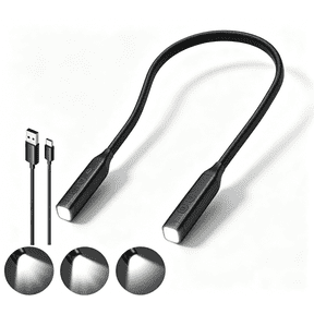 Reading light for books in bed Book Light 3-Color Bendable Neck Light, 80-hr Lasting Rechargeable book accessories for reading lovers, Perfect in Bed, Knitting, Repairing, Book Lovers Gifts
