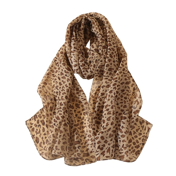 Neck Scarf Leopard Print Chiffon Thin Decorative Shawl Shawl Wraps for Women Yellow A