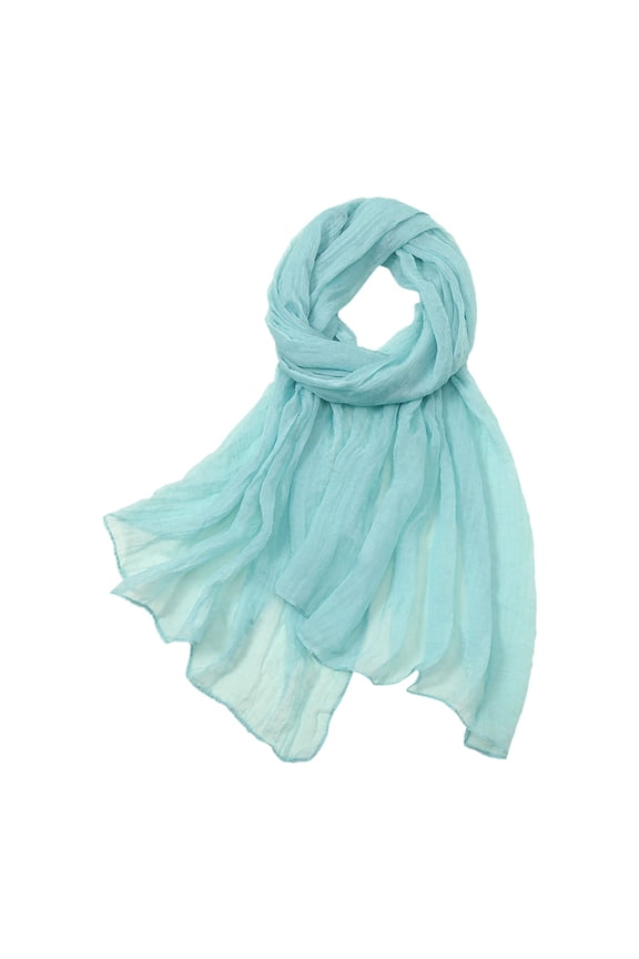 Neck Scarf Solid Color Chiffon Light Summer Scarf Scarf for Women Blue One Size
