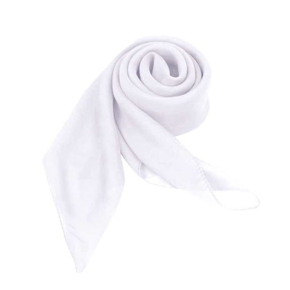 Neck Scarf Solid Color Chiffon Versatile Square Scarf Scarf for Women White A