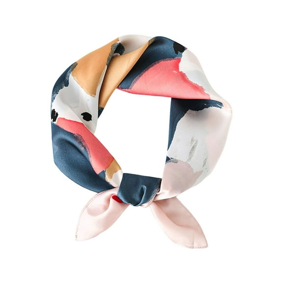 Neck Scarves Silk Scarves Silk Feeling Scarf Medium Square Satin Head Scarf for Women 27.5 × 27.5 Inches