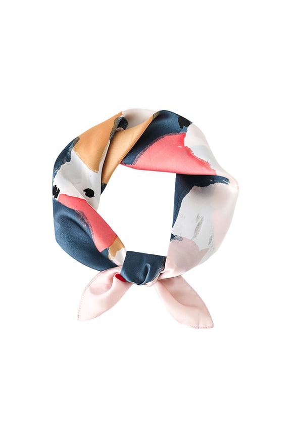 Neck Scarves Silk Scarves Silk Feeling Scarf Medium Square Satin Head Scarf for Women 27.5 × 27.5 Inches