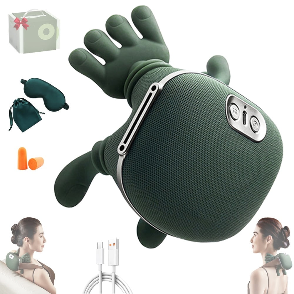 Neck Shoulder Massager Hand Cervical Massager Portable for Shoulder Lower Abdominal Pain Relief Heat Electric Hand Massage Back Relaxing