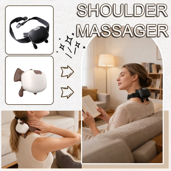 Neck and Shoulder Massager with Heat - Cordless Portable Shiatsu Kneading Massager for Pain Relief, Relaxation, Simulates Human Hands, Wireless & Rechargeable (1* Massager)