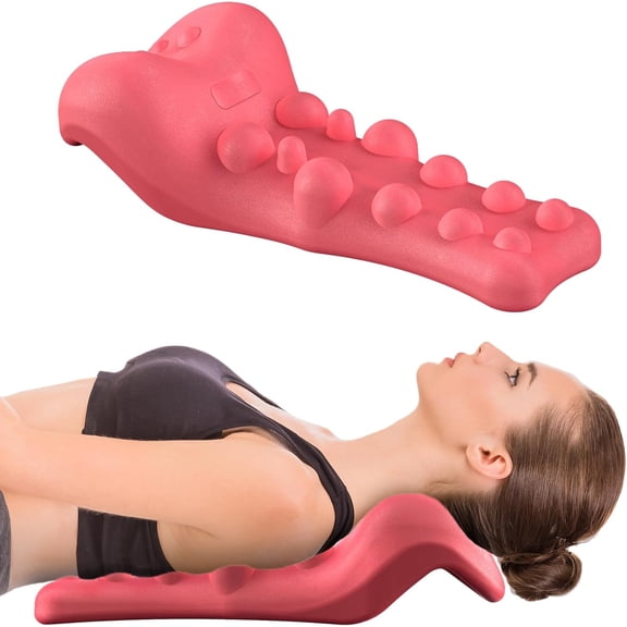 Neck and Shoulder Relaxer with Upper Back Massage Point, Cervical Traction Device Neck Stretcher for TMJ Pain Relief and Cervical Spine Alignment Chiropractic Pillow