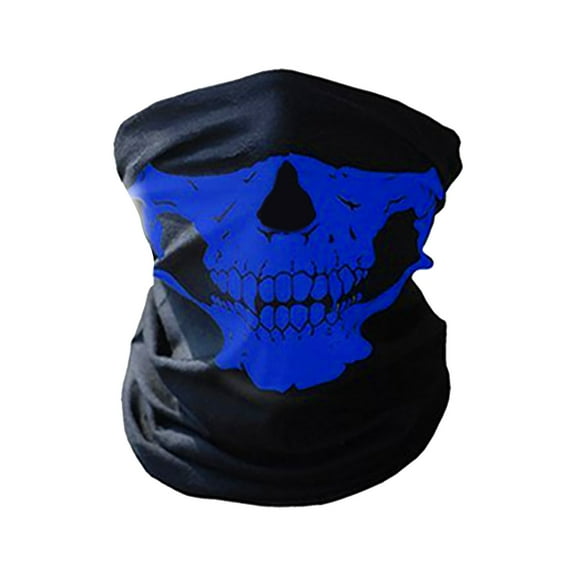Neck Skull Mask for Men Headwear Half Face Mask for Motorcycle, Cold Weather Neck Warmer, Face Cover - Blue