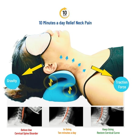 Neck Stretcher Cervical Traction Pillow Device, Neck and Shoulder Relaxer Pain Relief- SunMy Miami
