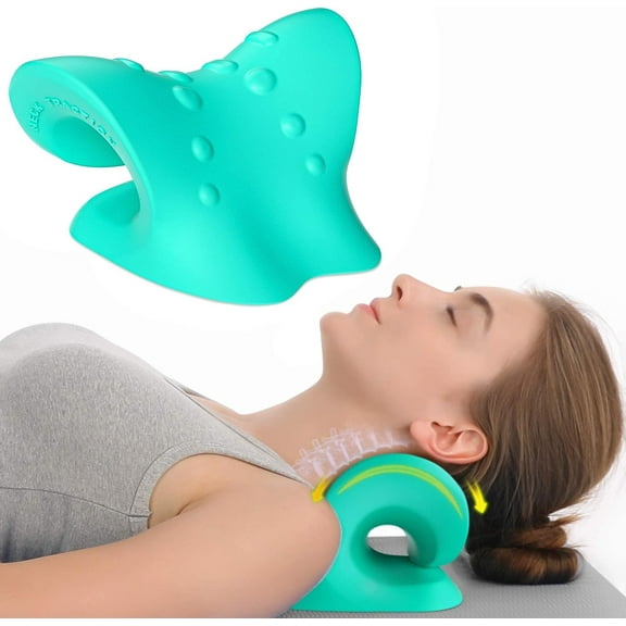 Neck Stretcher for Pain Relief, Neck Traction for Muscle Tension Relief, Neck and Shoulder Relaxer, Cervical Traction Device, Neck Corrector for TMJ Relief & Cervical Spine Alignment