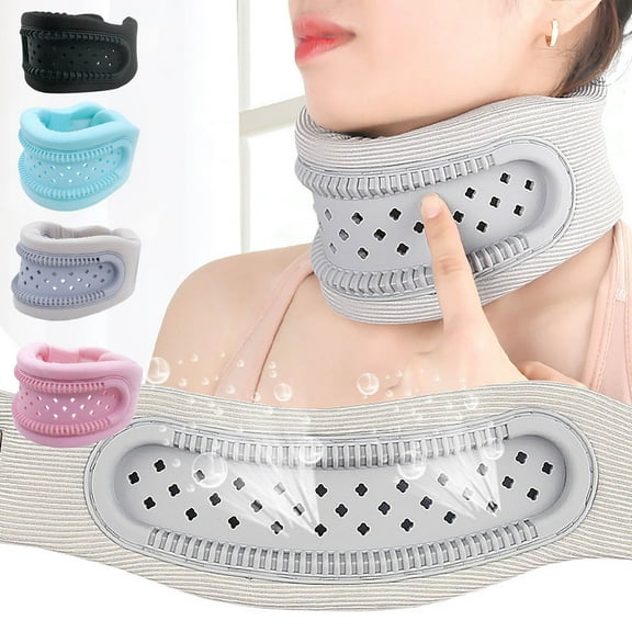 Neck Support Brace, Breathable Adjustable Neck Brace for Neck Pain and Support, Soft Foam Cervical Collar, Women and Men Cervical Spine Pressure Relief, Keep Vertebrae Stable and Aligned (Black)