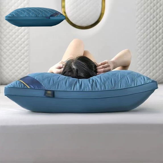 Neck Support Pillow for Sleeping – Odorless Memory Foam Bed Pillow, Natural Material, No Collapse Firm Support, Adjustable Height, Washable Pillowcase, Hypoallergenic